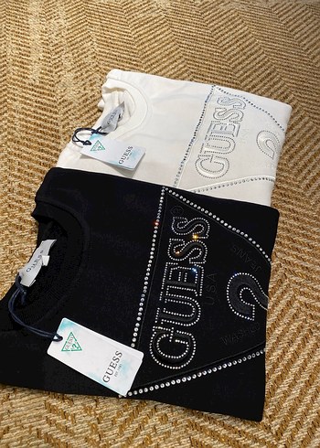 Beyaz Guess Baskılı Kadın Sweatshirt - Görsel 2