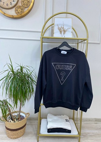 Guess Kadın Siyah Payetli Sweatshirt - Görsel 3