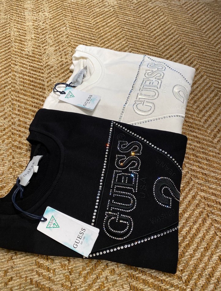 Guess Kadın Siyah Payetli Sweatshirt - Görsel 2