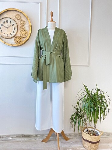 Haki kimono takım