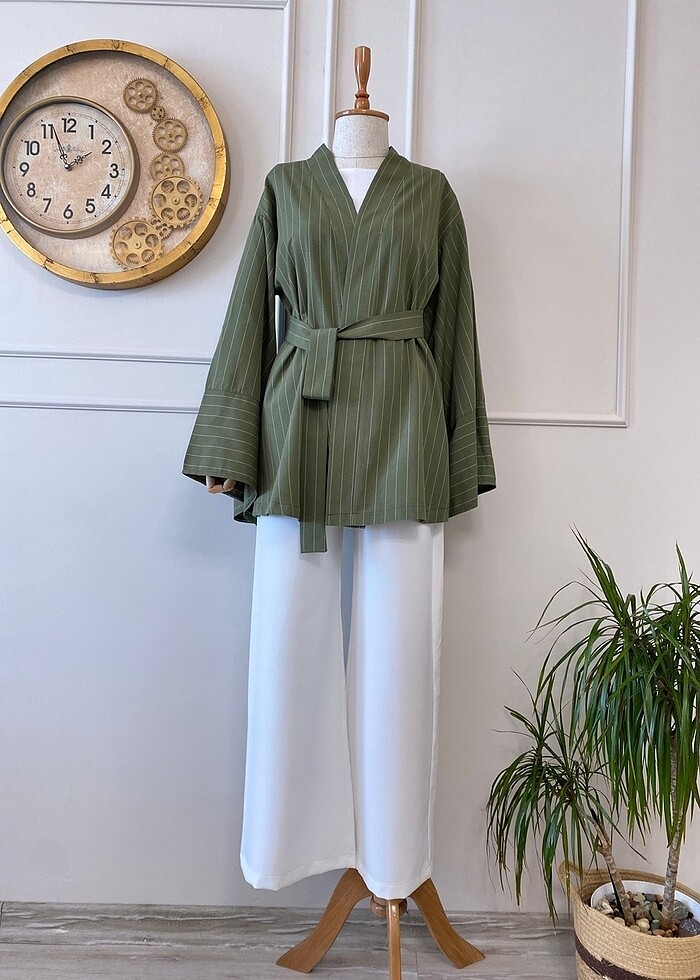 Haki kimono takım - Görsel 4