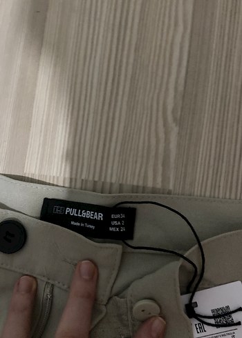 34 Beden Bej Kadın Kumaş Pantolon Normal Kesim