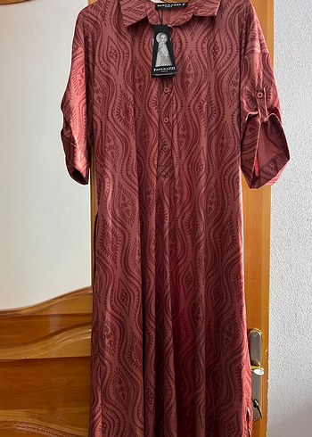 38 Beden Bordo Pilili Bohem Uzun Elbise