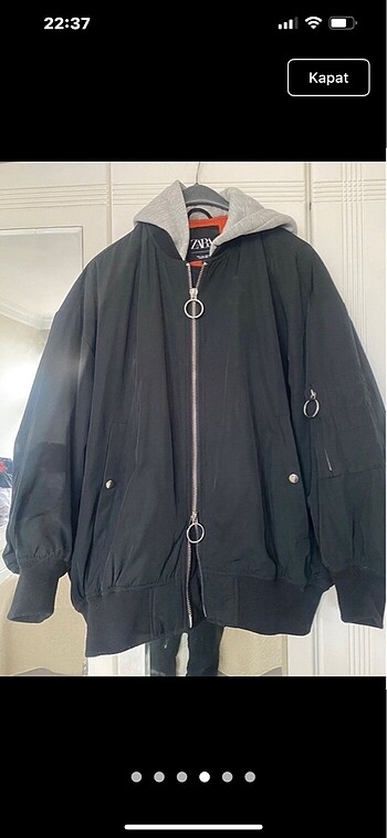 m Beden siyah Renk Zara oversize mont