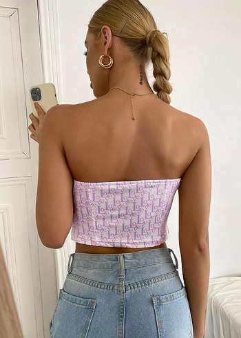 Dantelli Pembe Straplez Büstiyer - Görsel 3