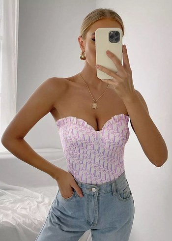 Dantelli Pembe Straplez Büstiyer - Görsel 2