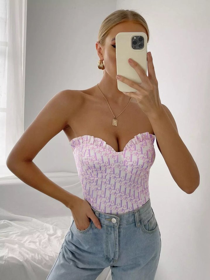 Dantelli Pembe Straplez Büstiyer - Görsel 2