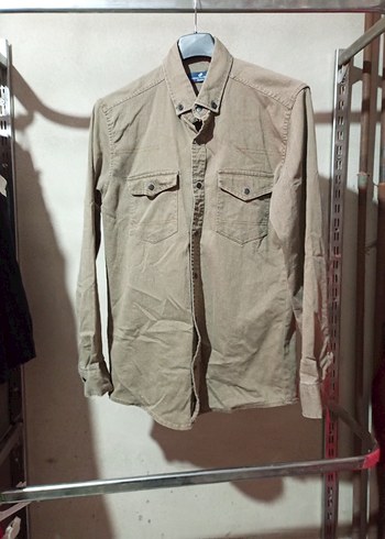 Bej Erkek Gömlek Uzun Kollu - Görsel 3