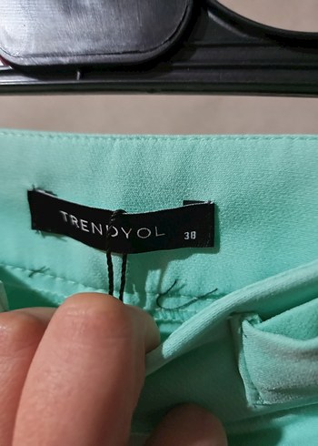 Turkuaz Kumaş Kadın Pantolon - Görsel 2