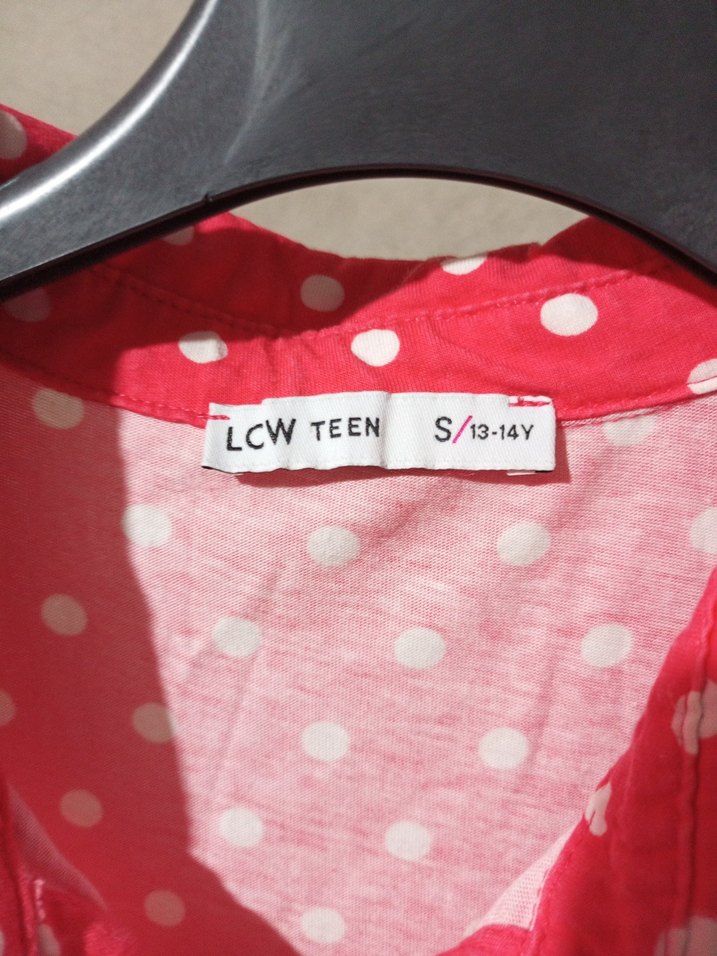 Puantiyeli Pembe Kolsuz Kız Elbisesi - Görsel 3