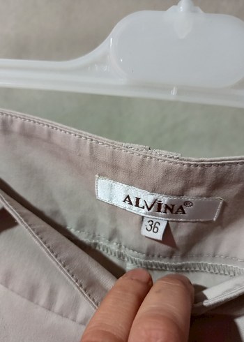 Bej Düğmeli Kadın Kumaş Pantolon - Görsel 2