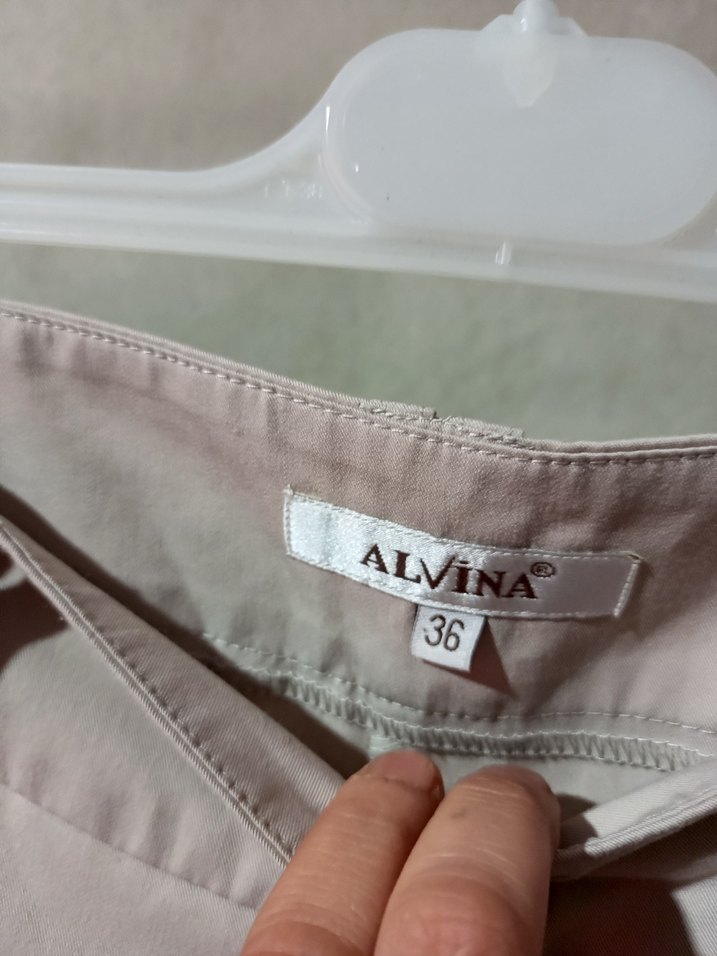 Bej Düğmeli Kadın Kumaş Pantolon - Görsel 2