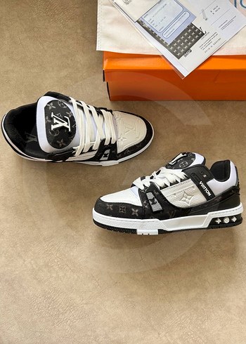 Beyaz Siyah Bağcıklı Erkek Spor Ayakkabı - Görsel 3