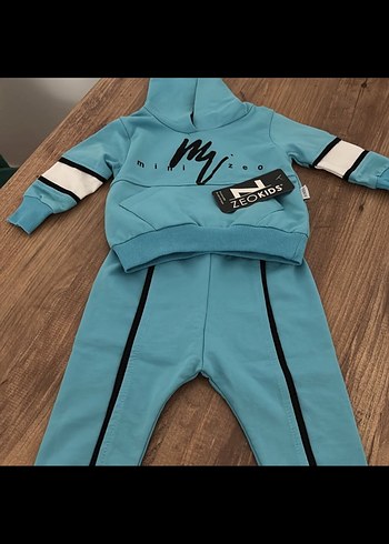 Bebek Erkek Kapüşonlu Mavi Eşofman Takımı - Görsel 2