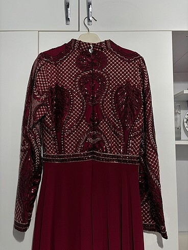40 Beden bordo Renk Uzun Abiye