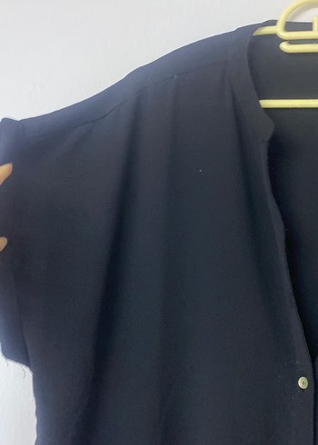 Düğmeli Siyah Kadın Gömlek - Görsel 2