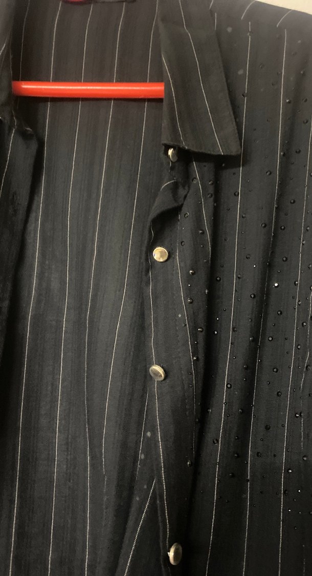 Uzun Kollu Siyah Çizgili Kadın Gömlek - Görsel 3