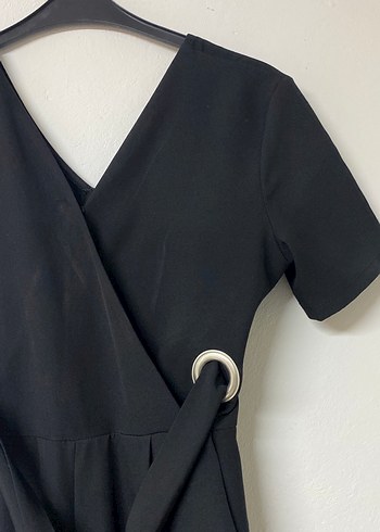 Kadın Siyah Kuşaklı Tulum - Görsel 2