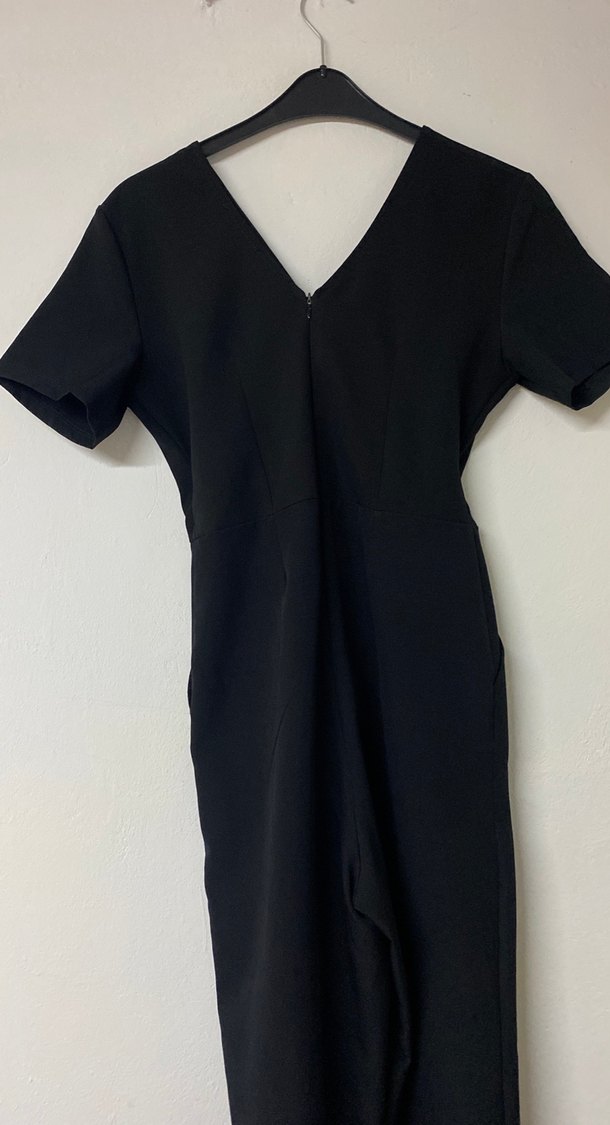 Kadın Siyah Kuşaklı Tulum - Görsel 3