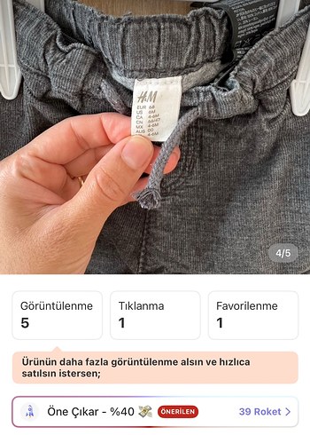 Gri Düğmeli Erkek bebek Kot Pantolon - Görsel 4