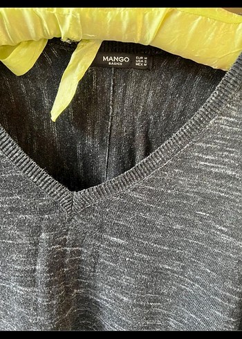 Gri V Yaka Uzun Kollu Salaş Kazak - Görsel 2