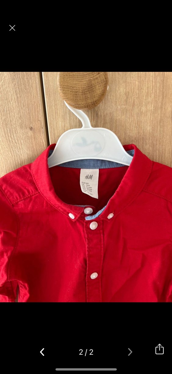 Yeni sezon Erkek Çocuk Kırmızı Uzun Kollu Gömlek - Görsel 3