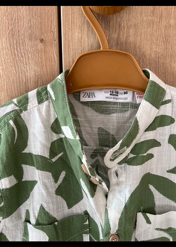 Erkek Çocuk Yeşil Desenli Uzun Kollu Gömlek - Görsel 5