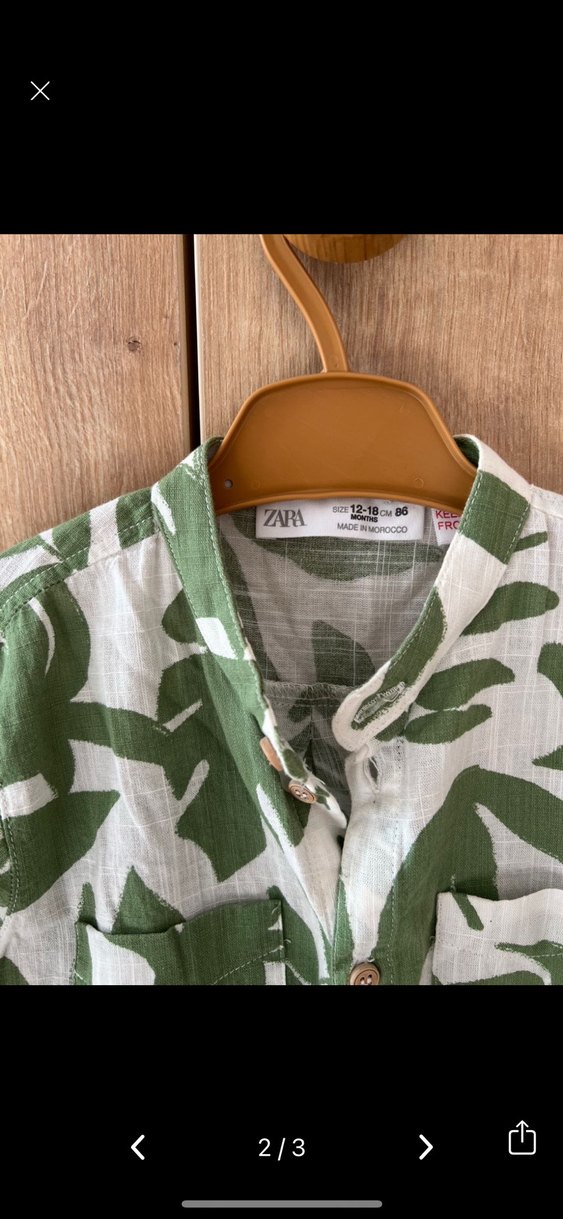 Erkek Çocuk Yeşil Desenli Uzun Kollu Gömlek - Görsel 5