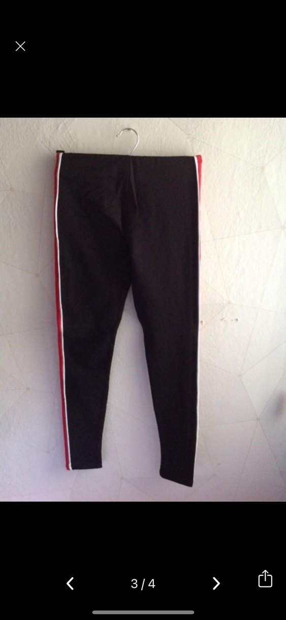 Kırmızı Şeritli Kadın Spor Tayt - Görsel 3