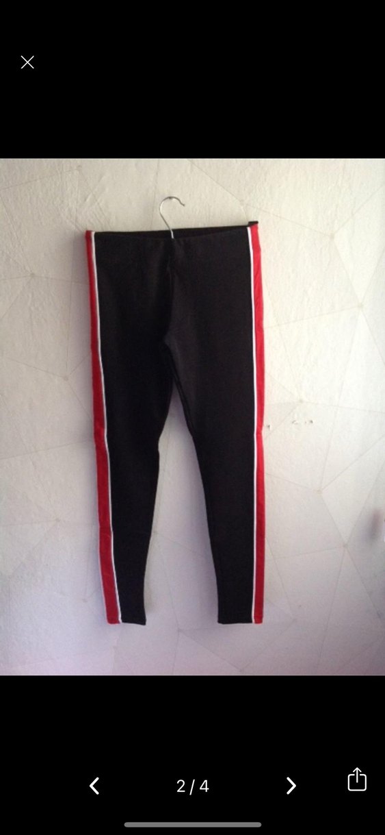 Kırmızı Şeritli Kadın Spor Tayt - Görsel 2