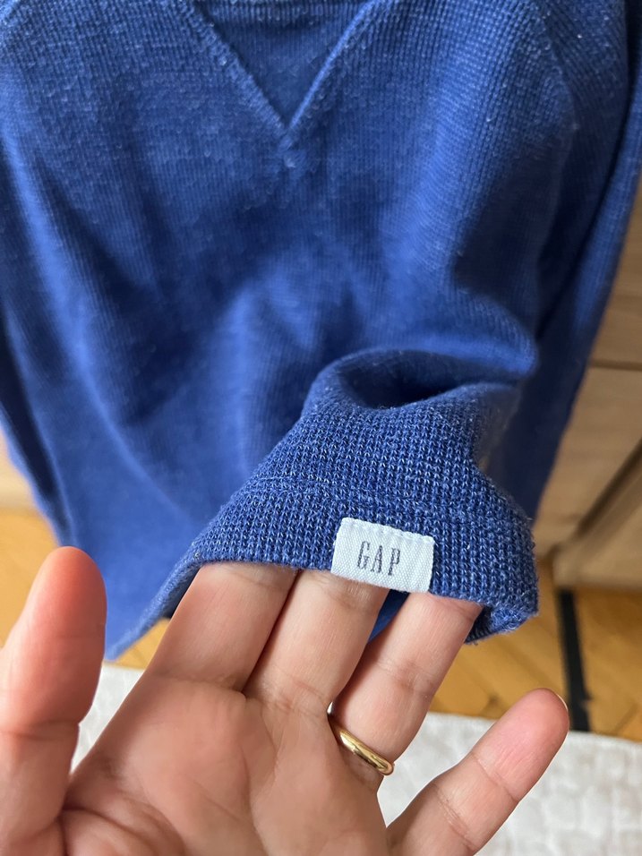 Erkek Çocuk Mavi Triko Sweatshirt - Görsel 3