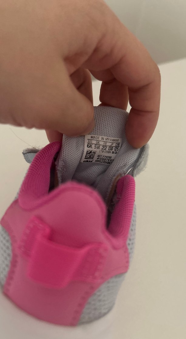 Kız Çocuk Gri Cırt Cırtlı Spor Ayakkabı - Görsel 4