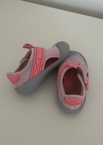 Kız Çocuk Pembe Gri Cırt Cırtlı Terlik - Görsel 3