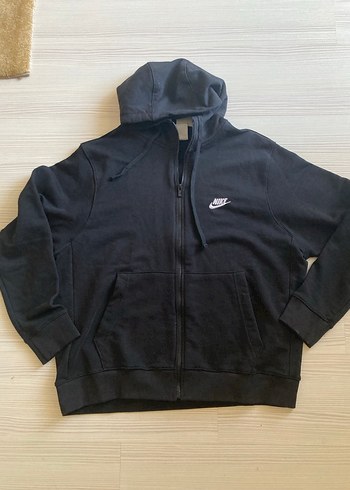 m Beden siyah Renk Nike Siyah Kapüşonlu Fermuarlı Sweatshirt