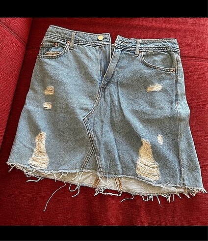 Yırtık Detaylı Mavi Kot Etek (H&M Divided)