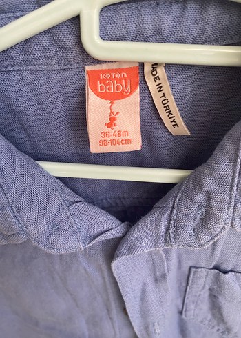 4 Yaş Beden Erkek Çocuk Kısa Kollu Denim Gömlek
