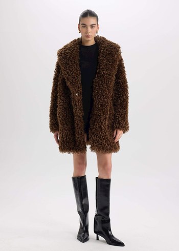 Mango Model Peluş Kadın Uzun Kollu Mont - Görsel 2