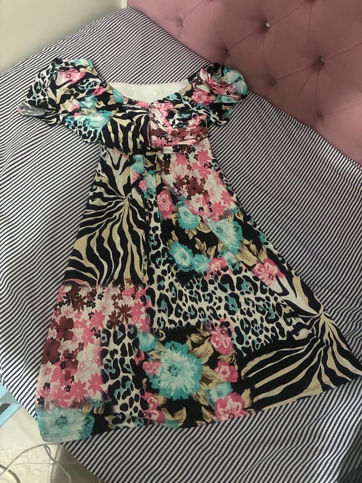 Çiçekli Bohem Elbise - Görsel 3