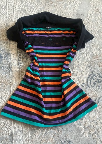 Çizgili Dantel Detaylı Gotik Bluz - Görsel 2