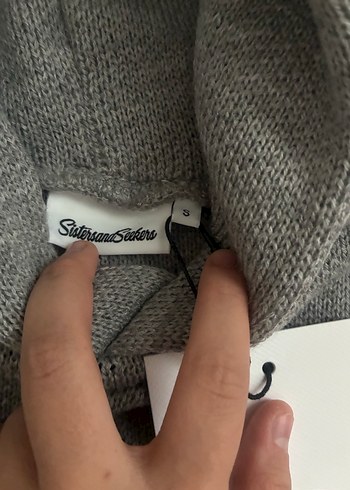 Gri Kadın Örgü Triko Sweatshirt - Görsel 4