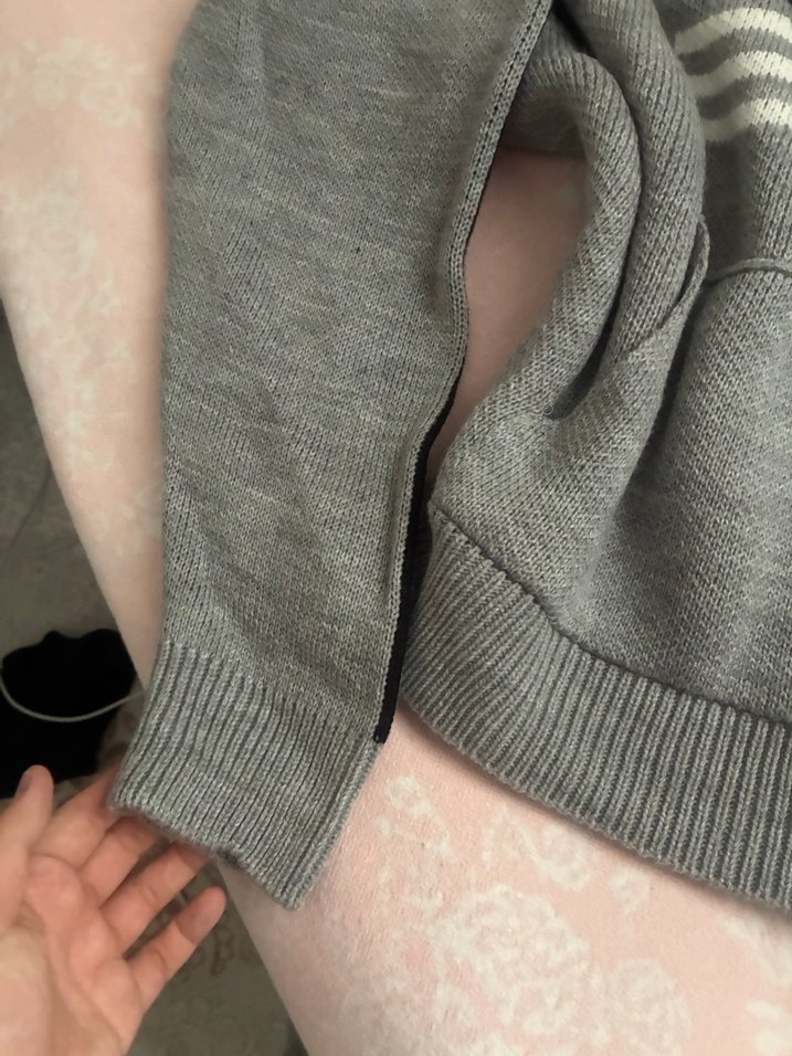 Gri Kadın Örgü Triko Sweatshirt - Görsel 5