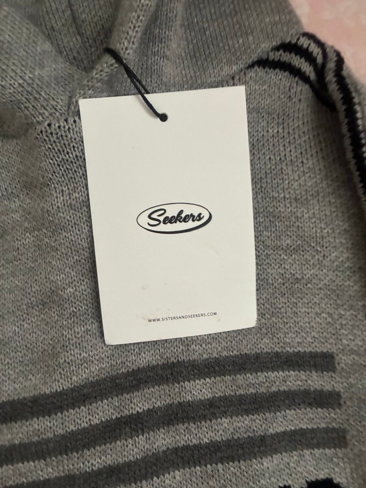 Gri Kadın Örgü Triko Sweatshirt - Görsel 3