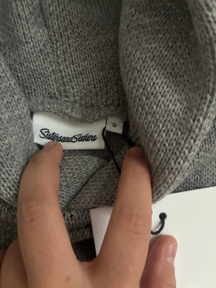 Gri Kadın Örgü Triko Sweatshirt - Görsel 4