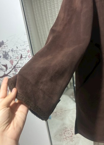 Kahverengi Süet Vintage Kadın Kaban - Görsel 2