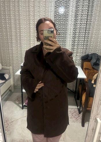 Kahverengi Süet Vintage Kadın Kaban - Görsel 3