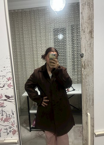 Kahverengi Süet Vintage Kadın Kaban - Görsel 5