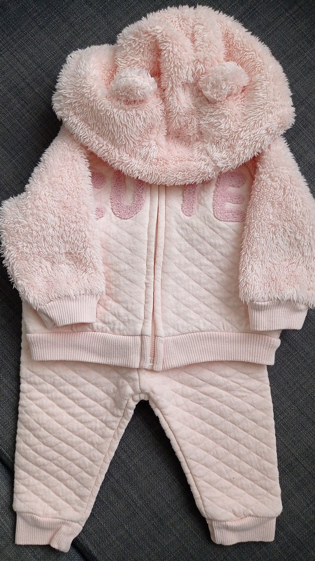 Lc Waikiki Pembe Peluş Detaylı Bebek Kız Takımı - Görsel 4