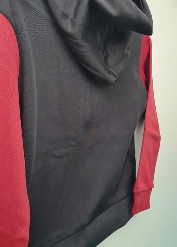 Kırmızı Siyah Kapüşonlu Erkek Sweatshirt - Görsel 4