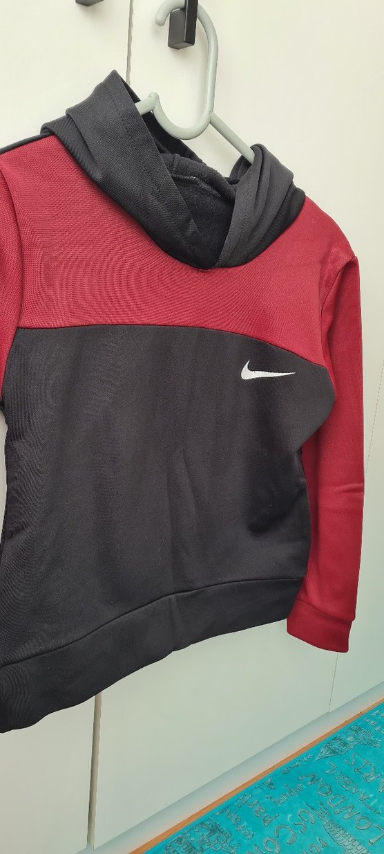 Kırmızı Siyah Kapüşonlu Erkek Sweatshirt - Görsel 3