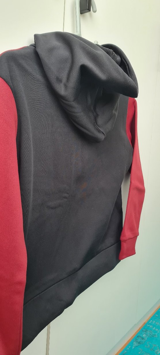 Kırmızı Siyah Kapüşonlu Erkek Sweatshirt - Görsel 4